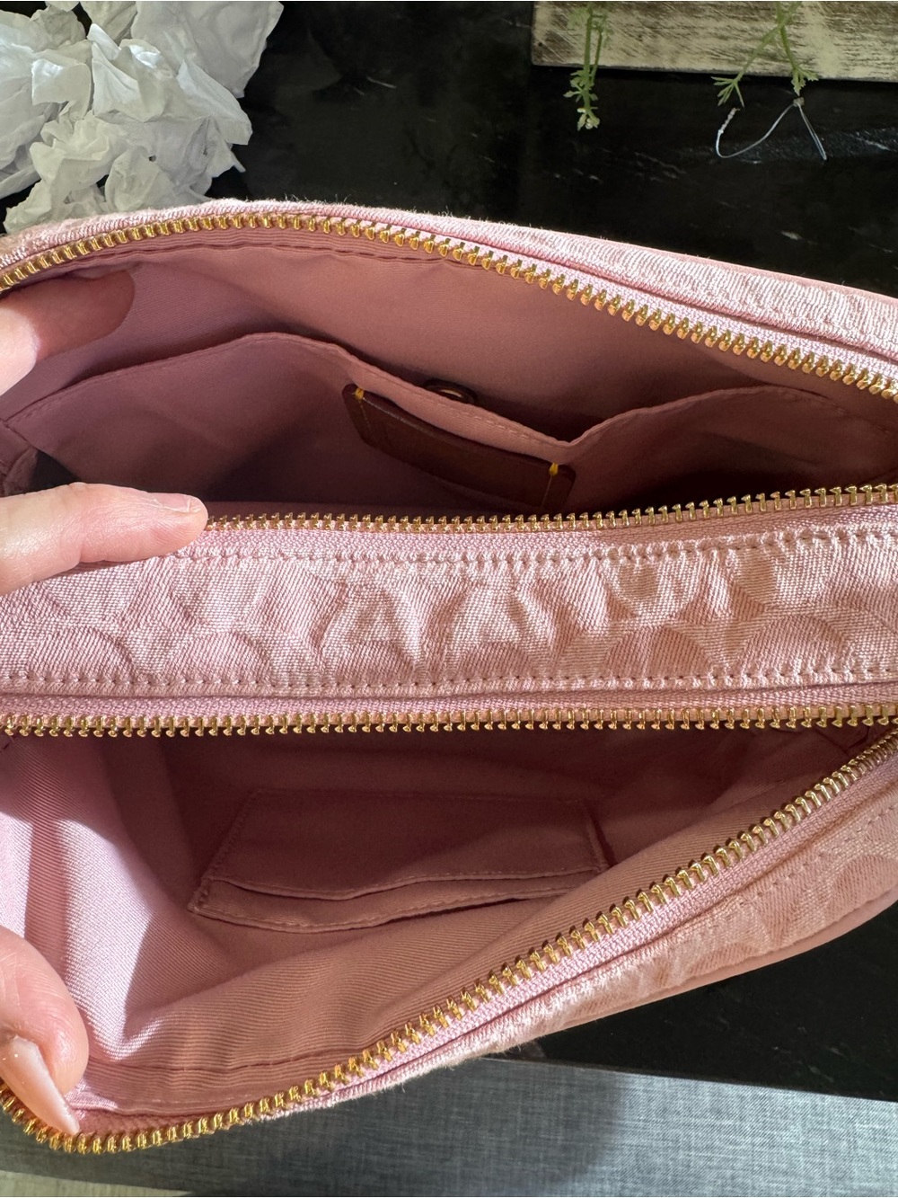 🌸COACH Carey Crossbody Bag in Signature Pink Denim Gold Hardware styleCER69 NWT - Picture 10 of 12